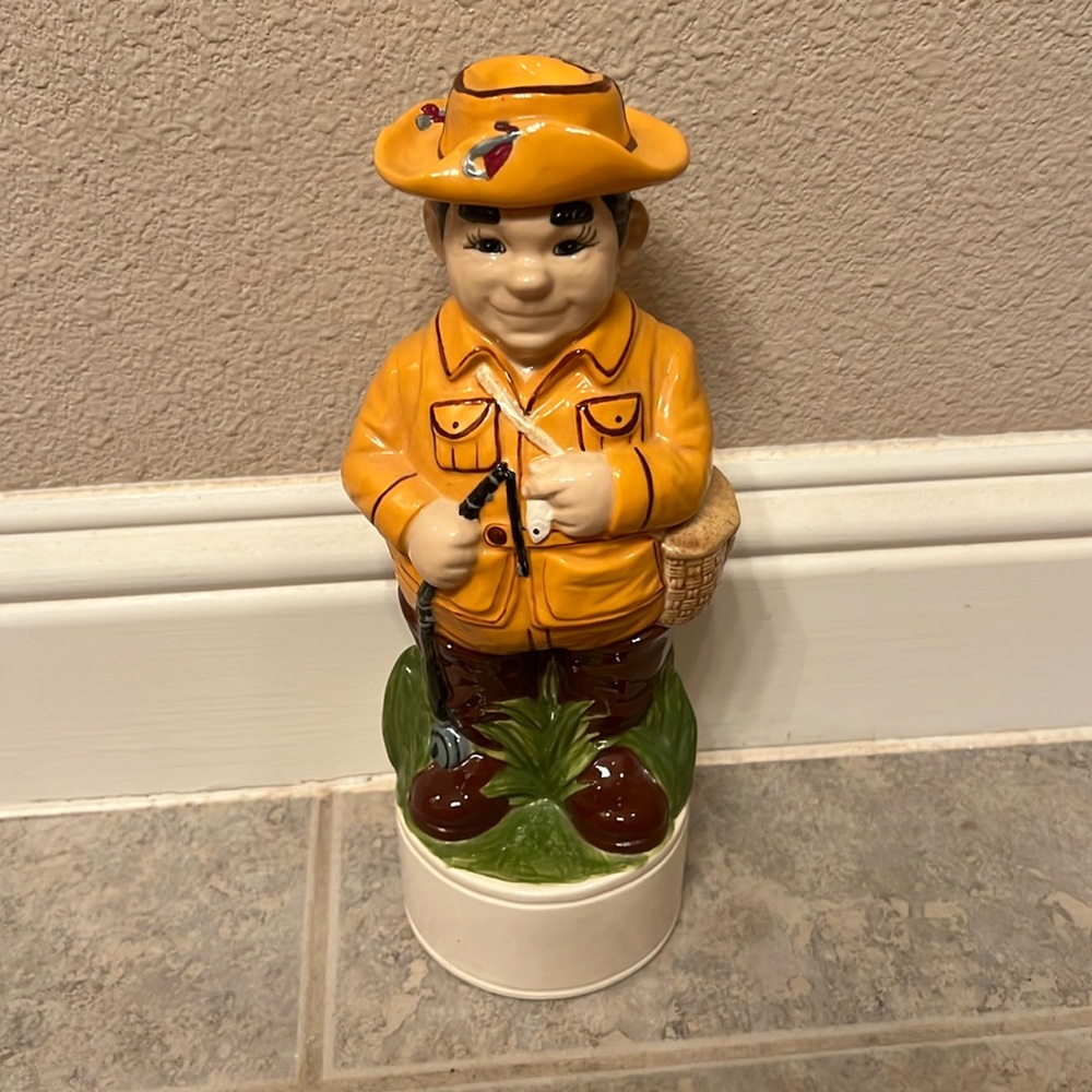 Whiskey Stein, ceramic and hand painted, excellent condition, approximately 12”